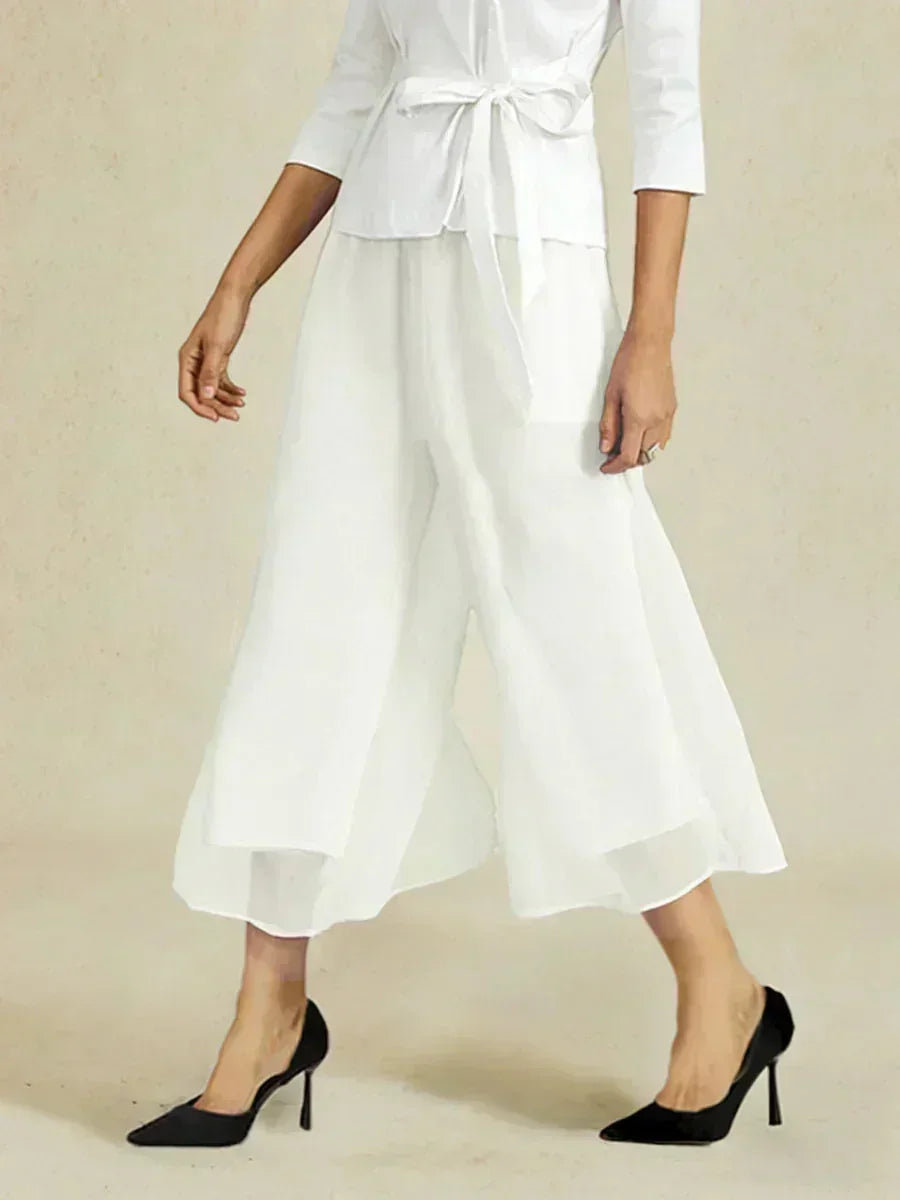 Cropped Wide Leg Pants
