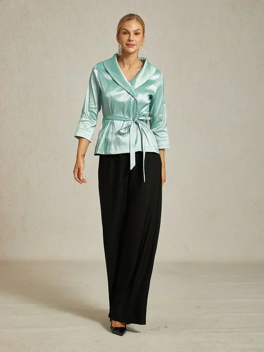 3/4 Sleeve Taffeta Blouse