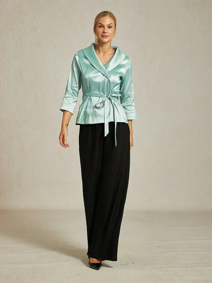 3/4 Sleeve Taffeta Blouse