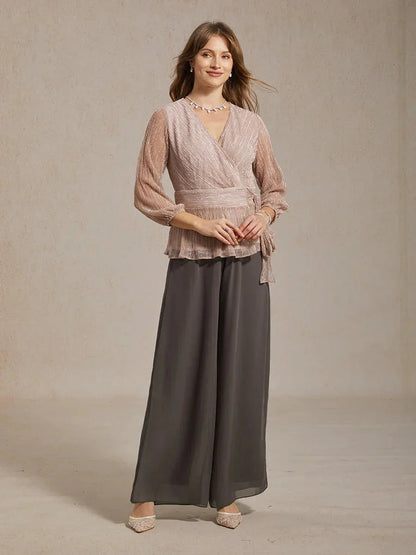 Straight Leg Chiffon Pants