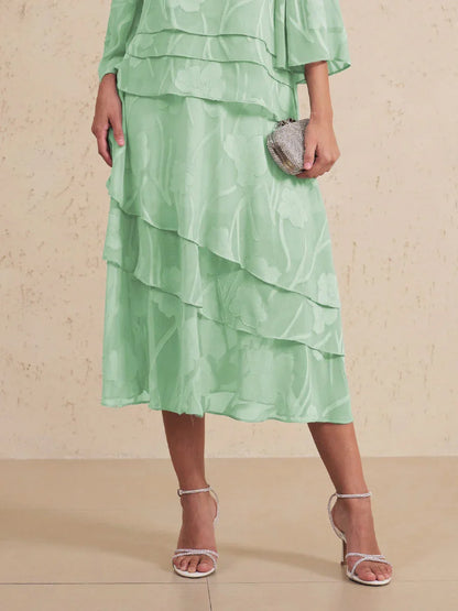 Floral Chiffon Midi Skirt