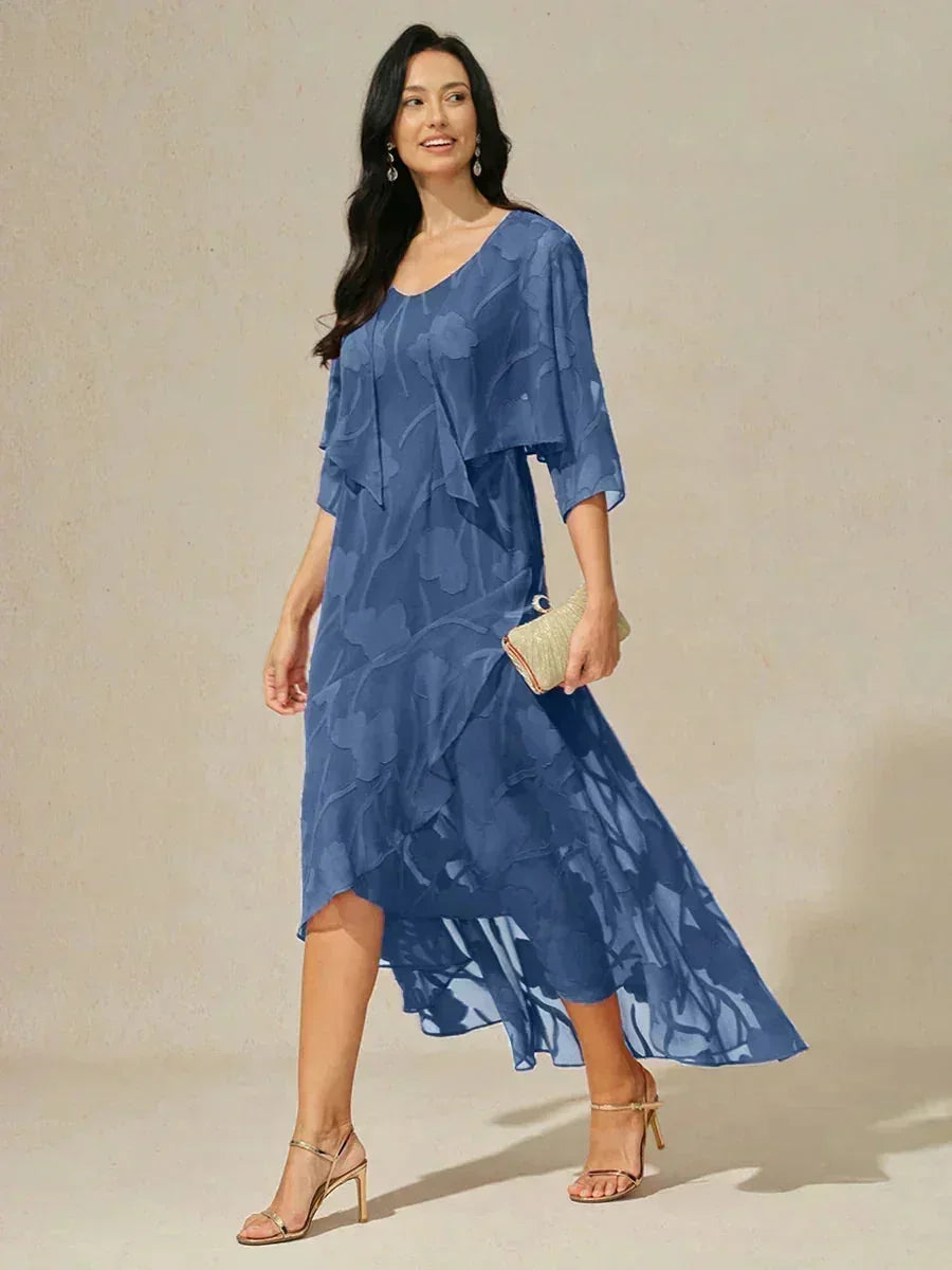 Floral Sheer Chiffon 3/4 Sleeve Shrug