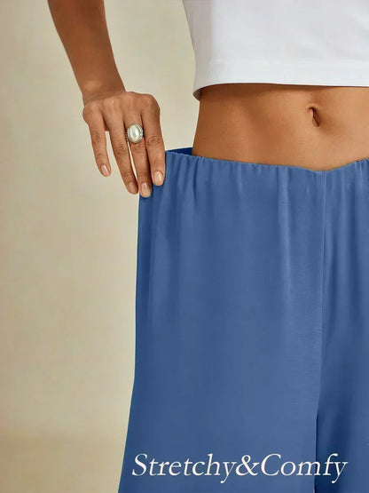 Straight Leg Chiffon Pants