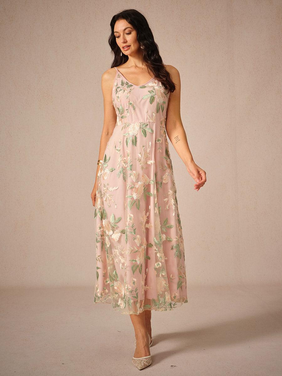 Chiffon-Kleid-Set mit bestickter Spitze