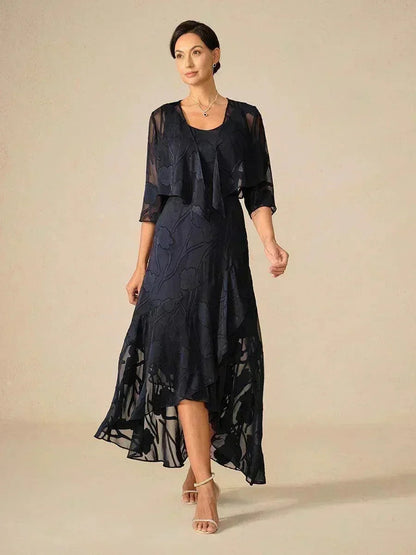Floral Chiffon Sleeveless Gown