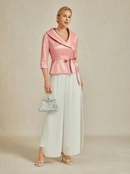 3/4 Sleeve Taffeta Blouse