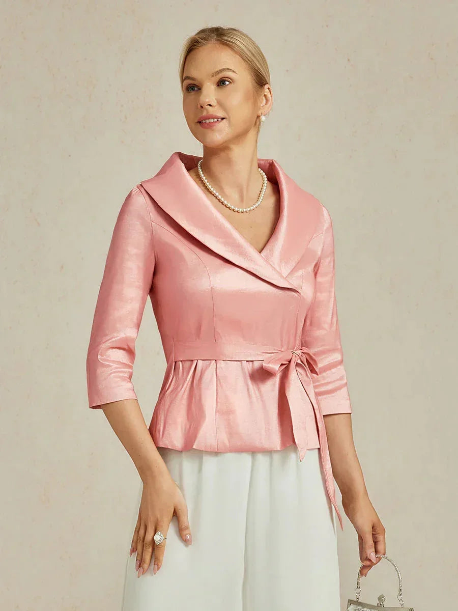 3/4 Sleeve Taffeta Blouse