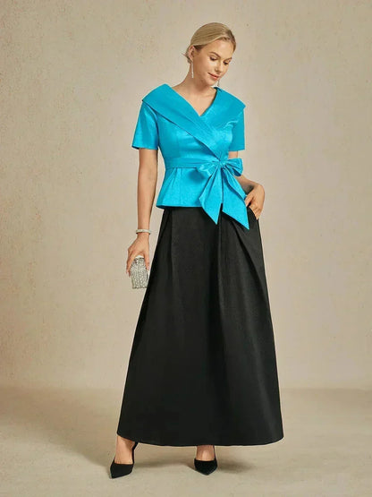 Bluse aus Stretch-Taft mit Ellenbogenärmeln
