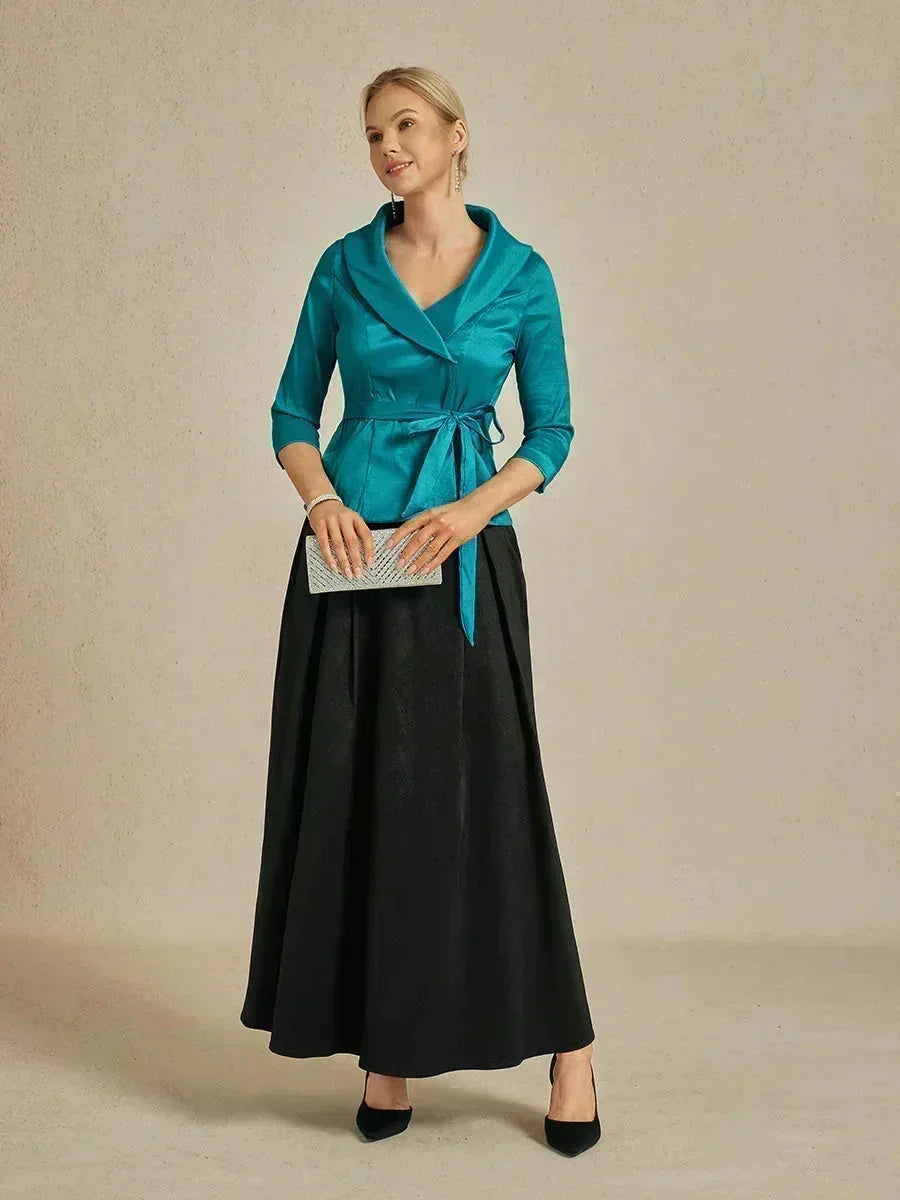 3/4 Sleeve Taffeta Blouse