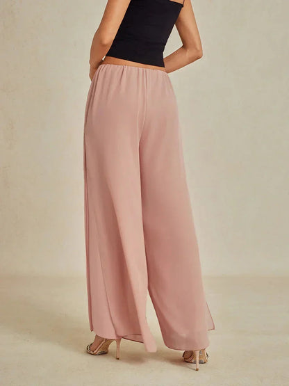Straight Leg Chiffon Pants