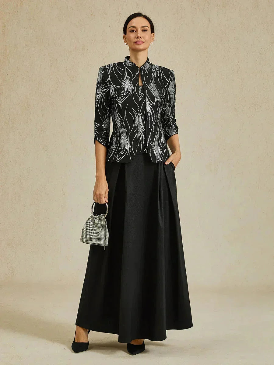 Shiny Taffeta Full Skirt with Flowing Volume