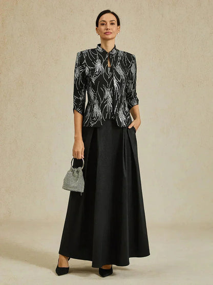Shiny Taffeta Full Skirt with Flowing Volume