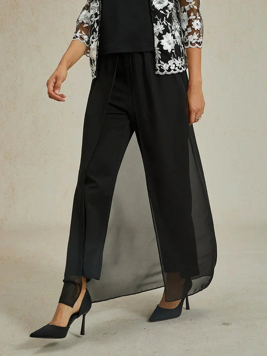 Stylish Skirt and Stretch Pant Combination Bottom