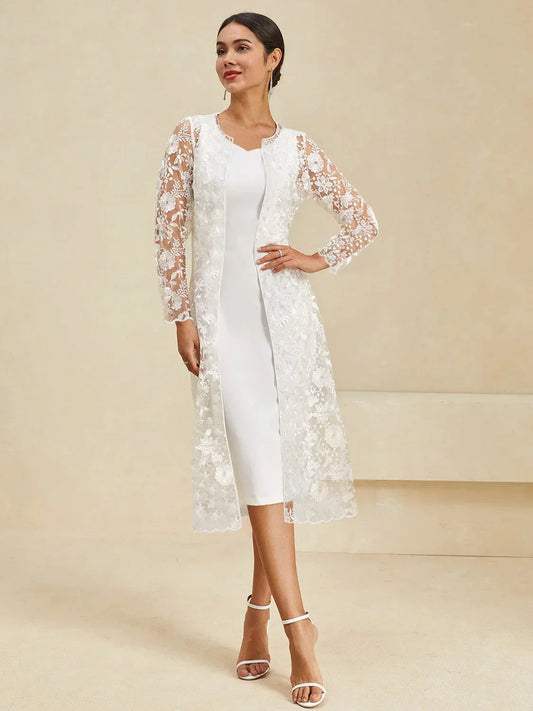 Long Floral Embroidered Lace Jacket