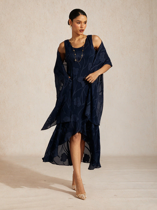 Sheer Floral Chiffon Shawl