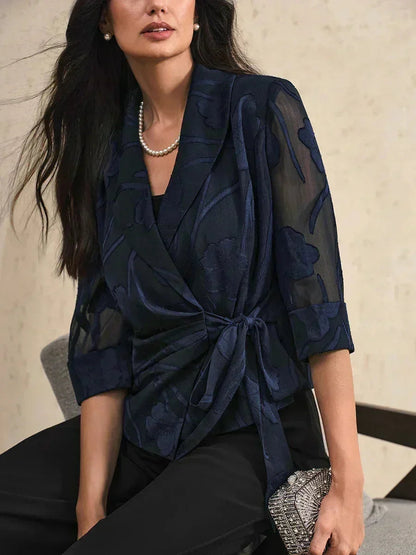 Elegant Floral Chiffon Blouse