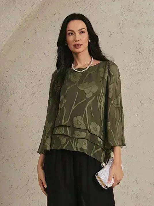 Chiffon Floral Layered Blouse