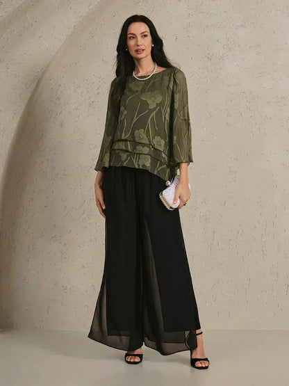 Chiffon Floral Layered Blouse