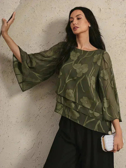 Chiffon Floral Layered Blouse
