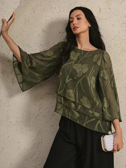 Chiffon Floral Layered Blouse