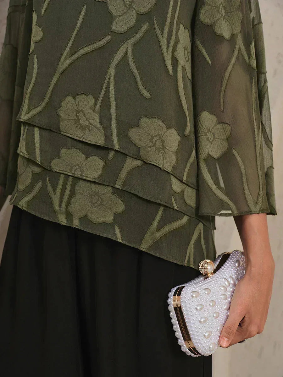 Chiffon Floral Layered Blouse