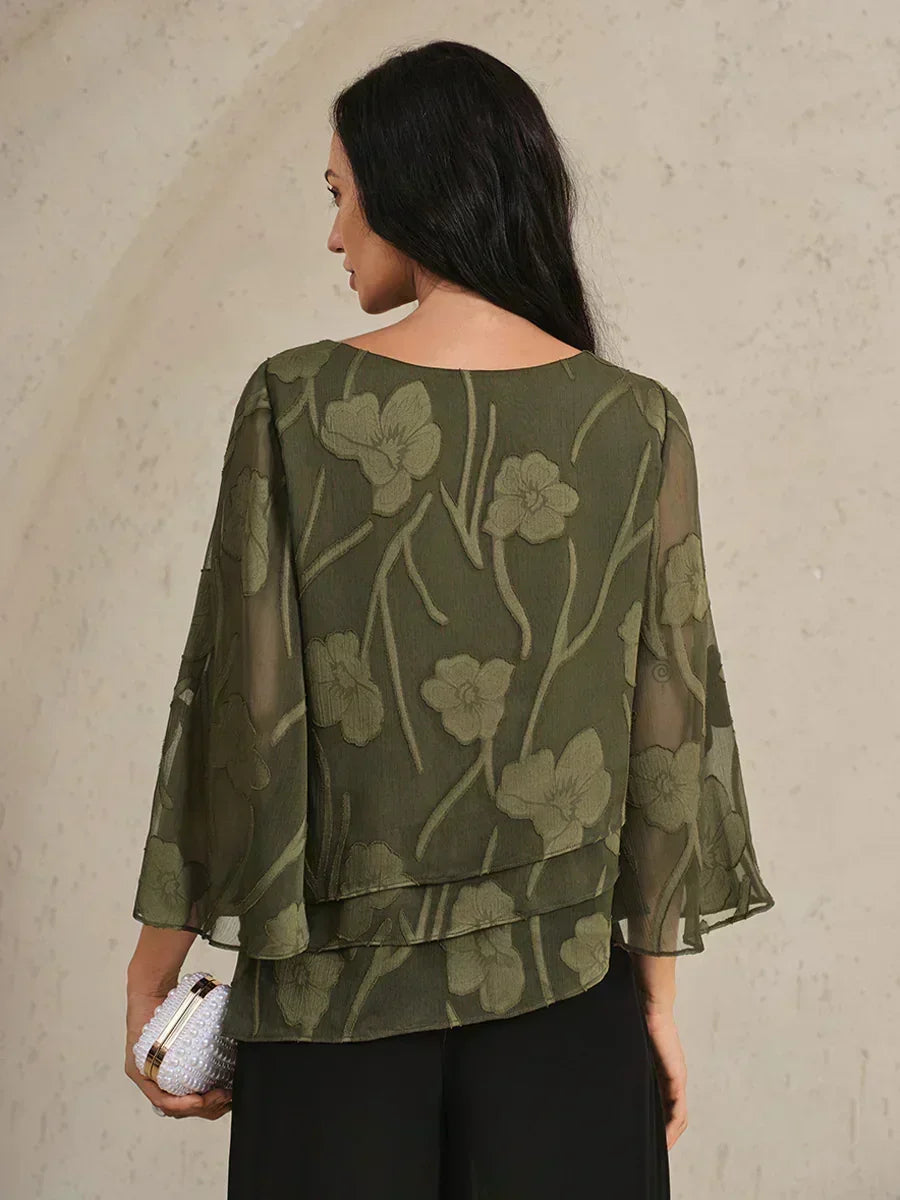 Chiffon Floral Layered Blouse