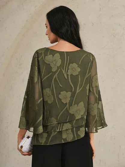 Chiffon Floral Layered Blouse