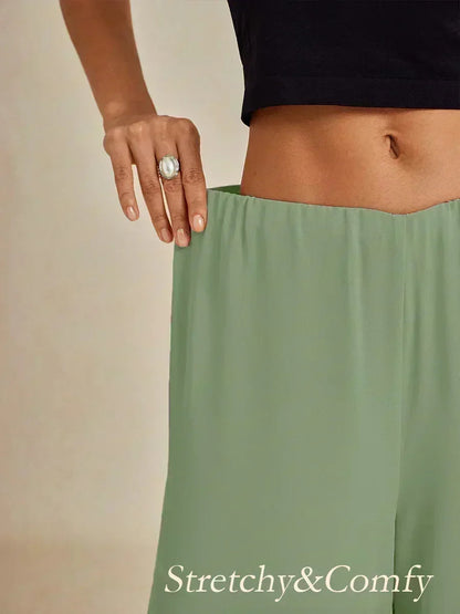 Cropped Wide Leg Pants