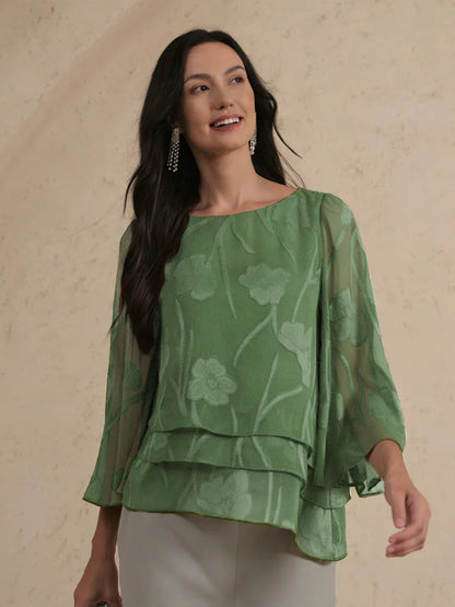 Chiffon Floral Layered Blouse
