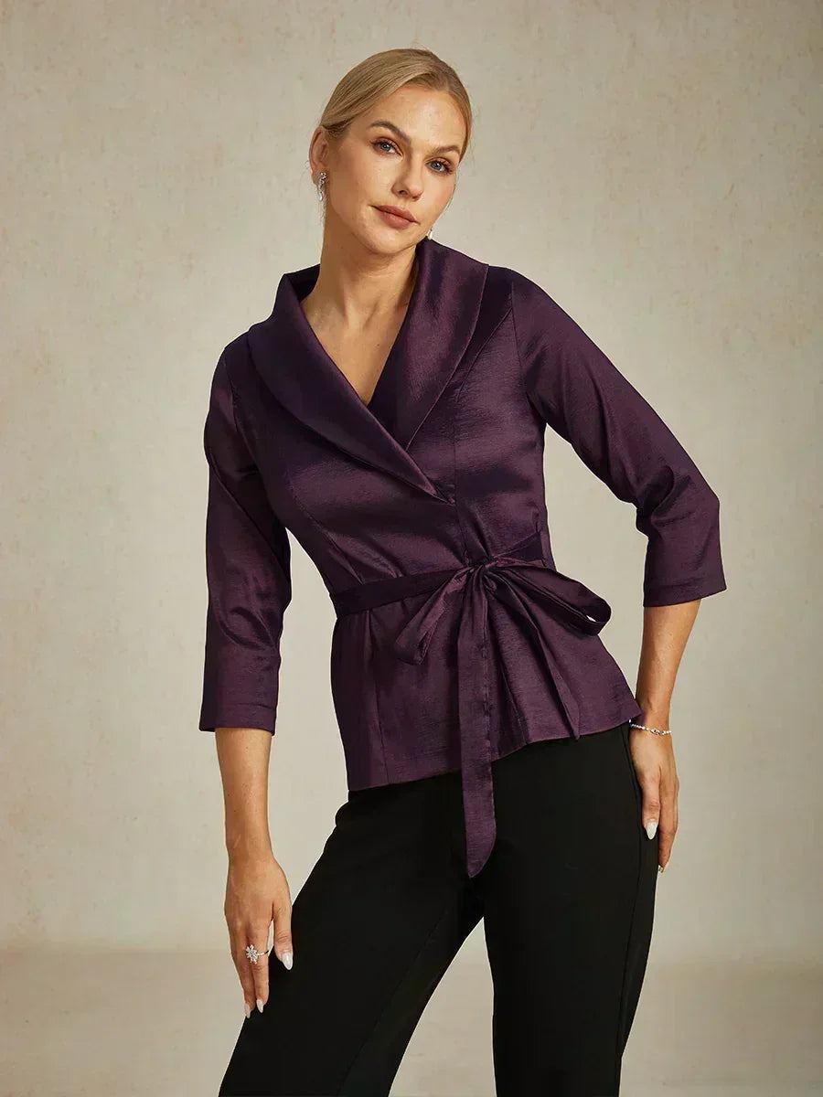 3/4 Sleeve Taffeta Blouse