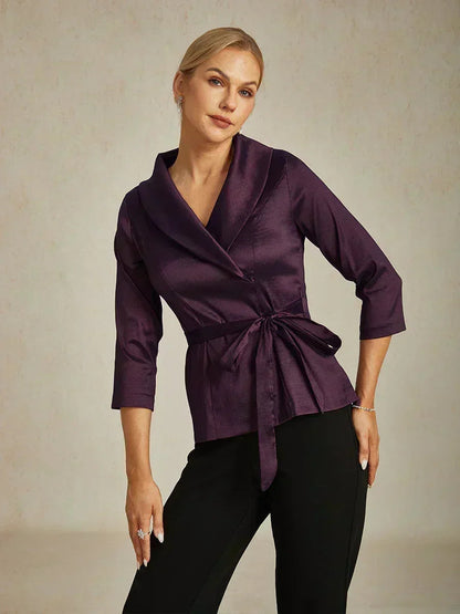 3/4 Sleeve Taffeta Blouse