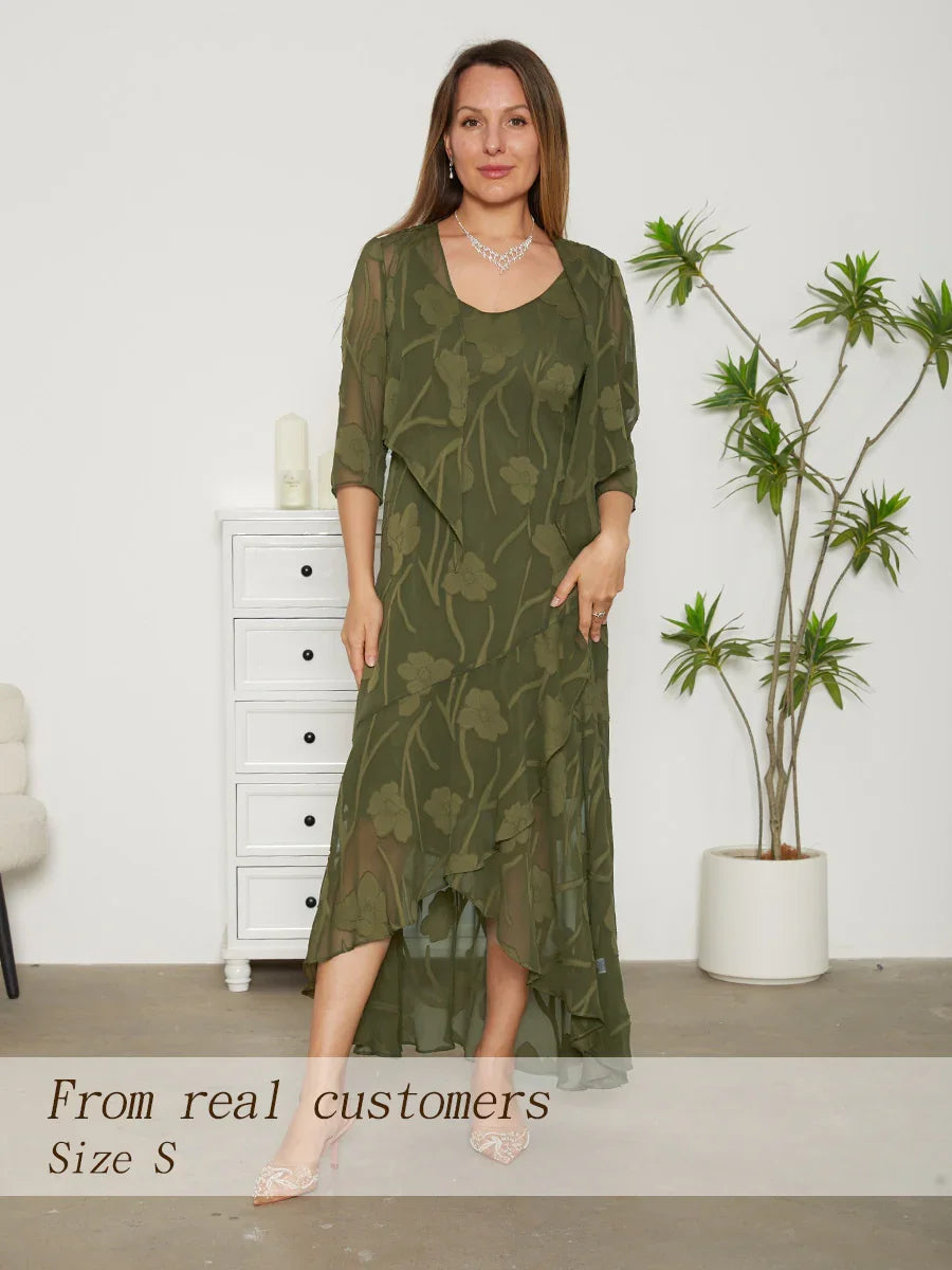 Floral Chiffon Sleeveless Gown