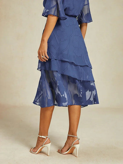 Floral Chiffon Midi Skirt