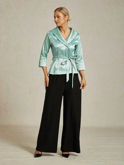3/4 Sleeve Taffeta Blouse