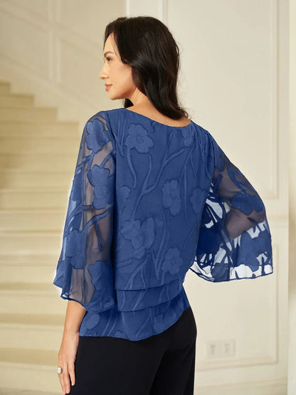 Chiffon Floral Layered Blouse