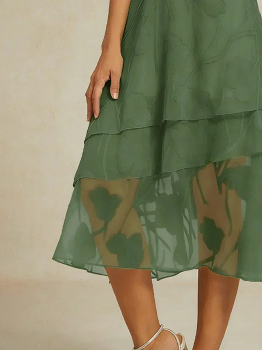Floral Chiffon Midi Skirt