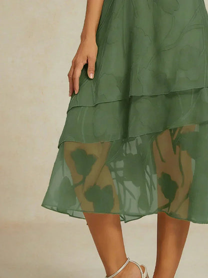 Floral Chiffon Midi Skirt