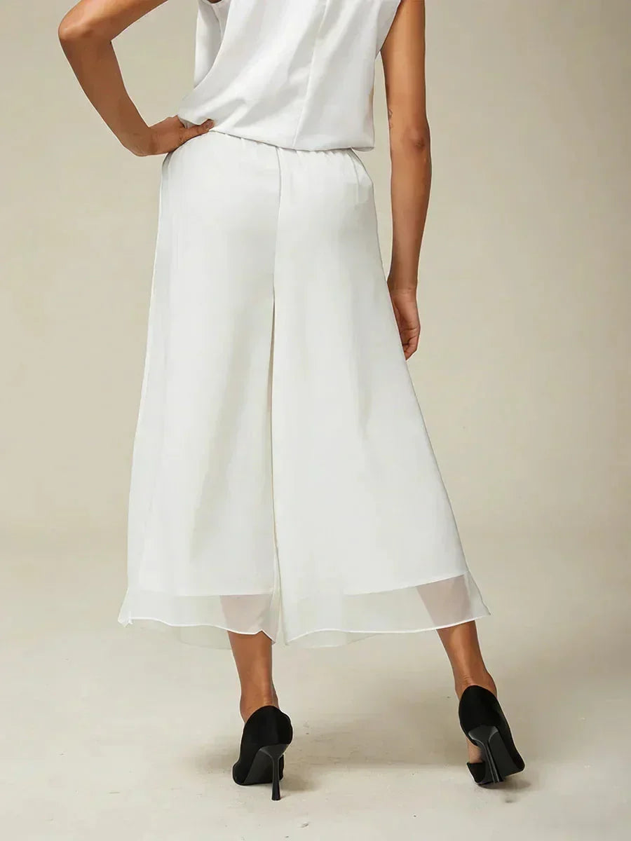 Cropped Wide Leg Pants