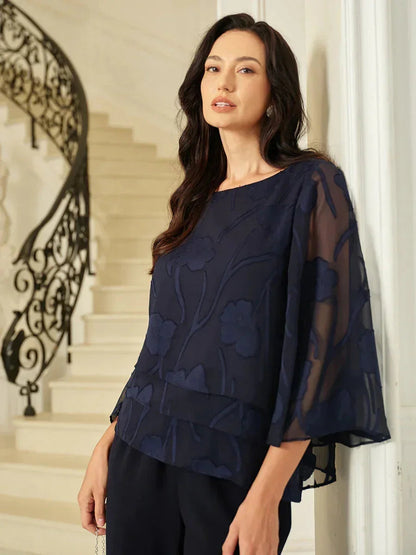 Chiffon Floral Layered Blouse