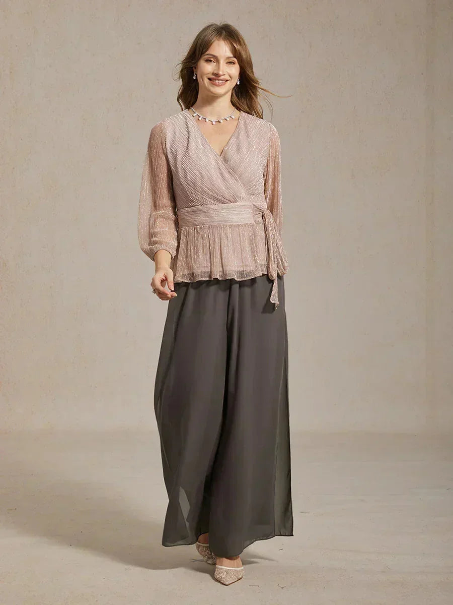 Straight Leg Chiffon Pants