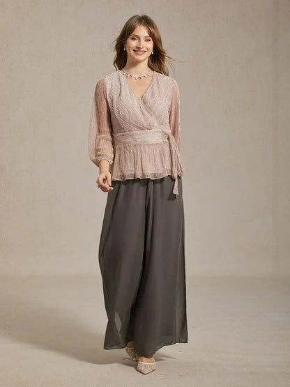 Straight Leg Chiffon Pants