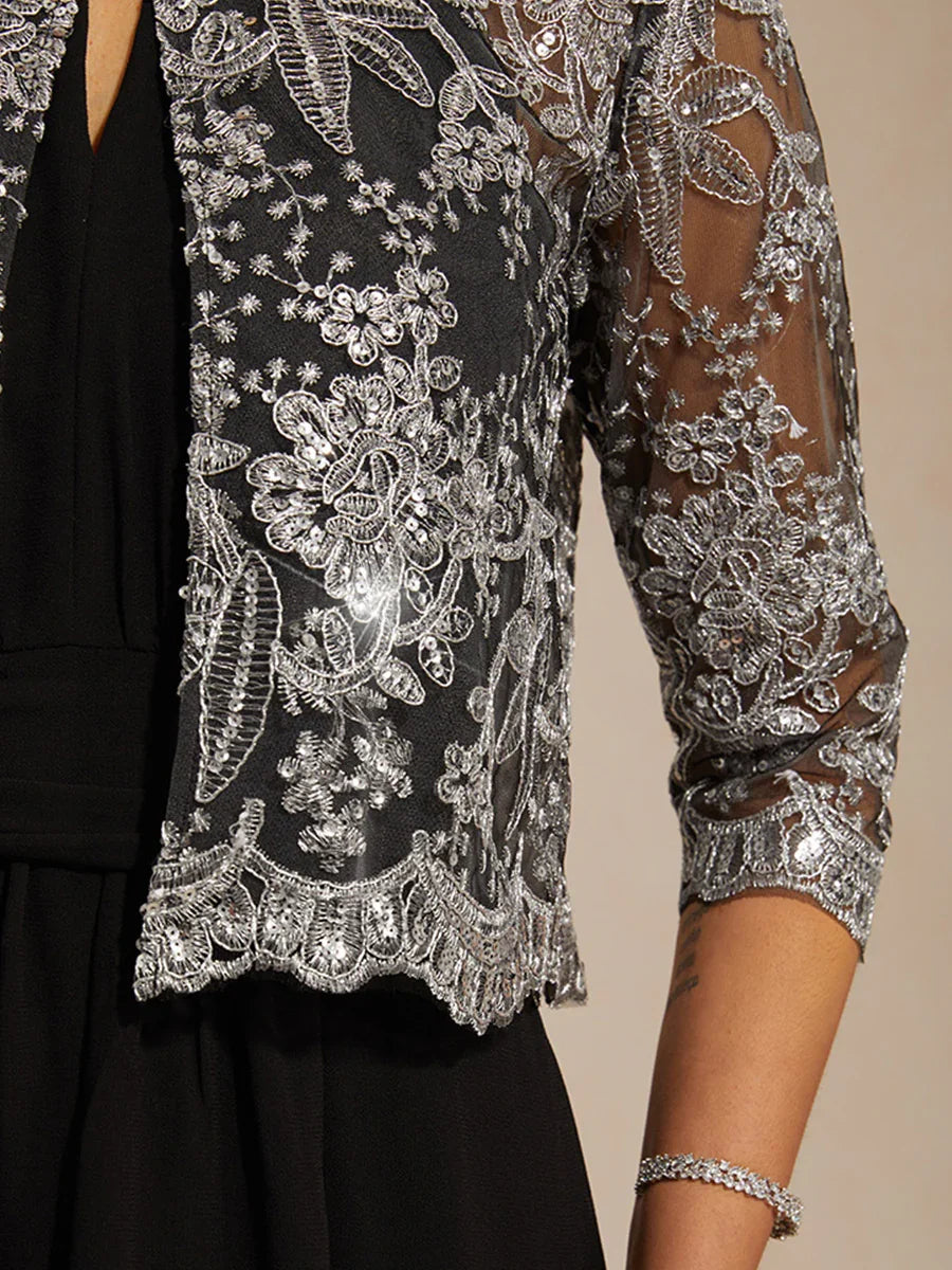 Silver Lace Sequin Jacket