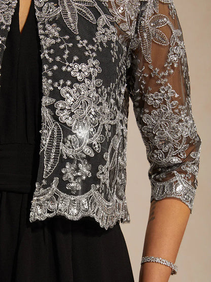Silver Lace Sequin Jacket