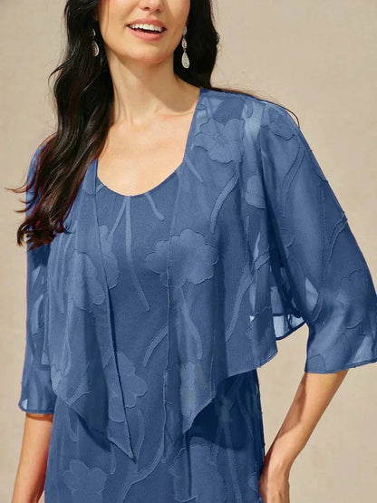 Floral Sheer Chiffon 3/4 Sleeve Shrug
