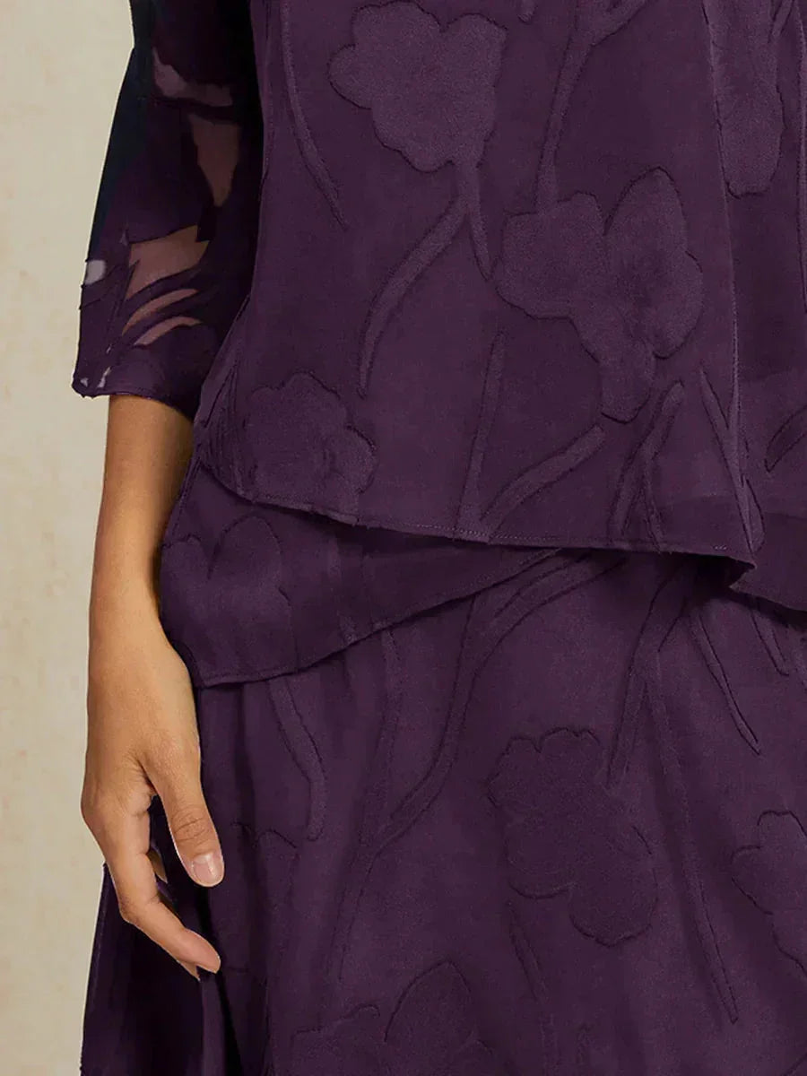 Dressy Chiffon Asymmetric Hem Blouse