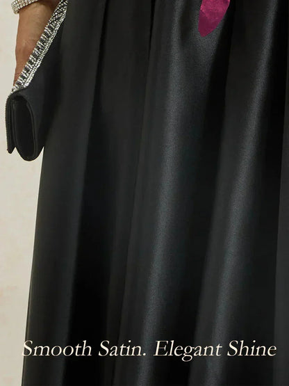 Formal Satin A-Line Ballgown Skirt with Pockets