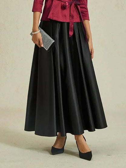 Formal Satin A-Line Ballgown Skirt with Pockets
