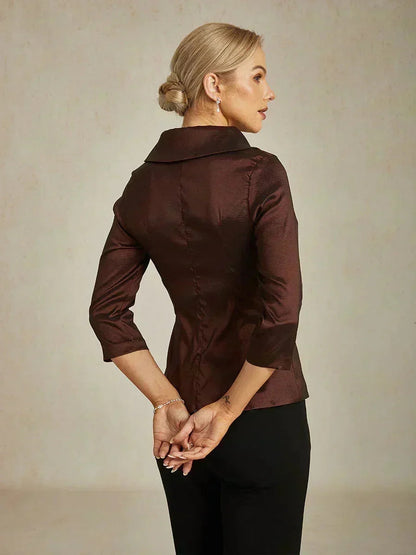 3/4 Sleeve Taffeta Blouse