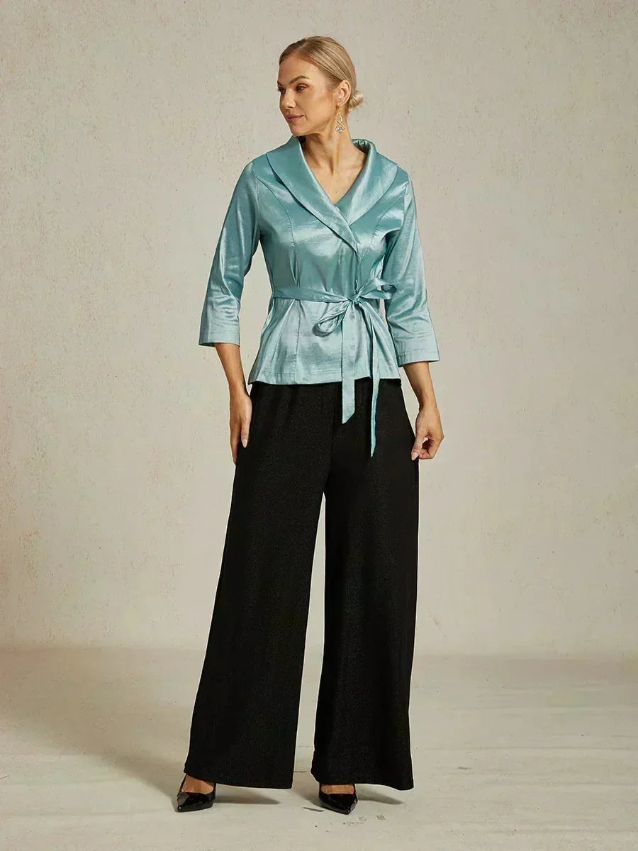 3/4 Sleeve Taffeta Blouse