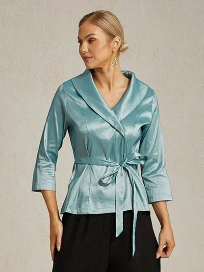 3/4 Sleeve Taffeta Blouse